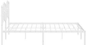 Estrutura de cama com cabeceira 160x200 cm metal branco
