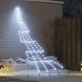 vidaXL Árvore de Natal LED com 168 LEDs Branco frio 306 cm Metal