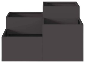 Jardineira vidaXL 100x100x48 cm Aço Preto