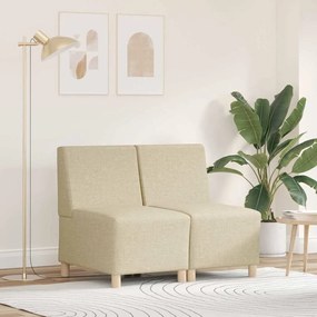 vidaXL Cadeira de Sofá Cinza Claro 55 cm em Tecido 2 pcs Creme