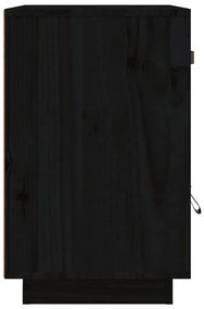 Mesa de cabeceira 40x34x55 cm madeira de pinho maciça preto