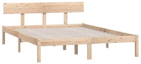 Estrutura de cama sem colchão 140x200 cm madeira maciça