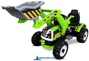 Trator infantil eletrico Tractor Claas Style 12V com Pá frontal Verde