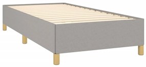 Estrutura de cama 100x200 cm tecido cinza-claro