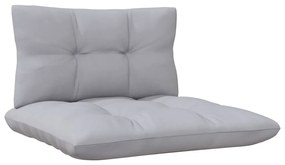 6 pcs conjunto lounge de jardim c/ almofadões cinzentos pinho
