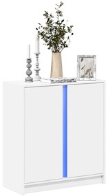 Aparador c/ luzes LED 77x34x85 cm derivados de madeira branco