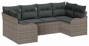 Conjunto de Sofá de Jardim vidaXL de 6 Peças com Almofadas Cinzento Ra