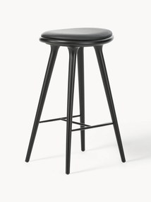 Banco alto em madeira de faia e couro High Stool