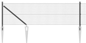 Conjunto de Postes de Cerca de Aço Conjunto de 2 Cinza Metal, Malha