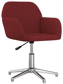 Cadeiras de jantar giratórias 2 pcs tecido vermelho tinto