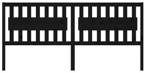 Cabeceira de cama 205,5x4x100 cm pinho maciço preto