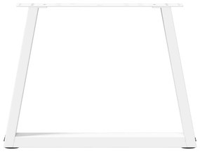 Mesa de jantar pernas 2pcs forma de V 70x(42-43,3)cm aço branco