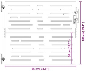 Portão de jardim 85x100 cm aço corten design quadrados