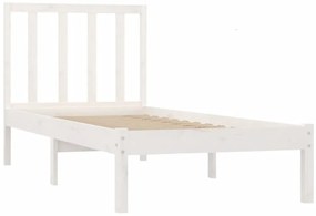 Estrutura de cama solteiro 90x190 cm pinho maciço branco