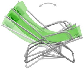 Cadeiras de baloiço 2 pcs aço verde