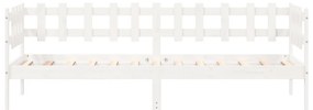 Sofá-cama sem colchão 80x200 cm madeira de pinho maciça branco