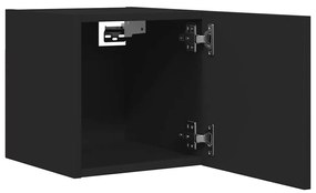 Móvel de TV de parede 30,5x30x30 cm preto