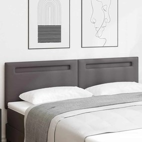 Cabeceira vidaXL Design Simples Cinza 180 cm Couro Sintético