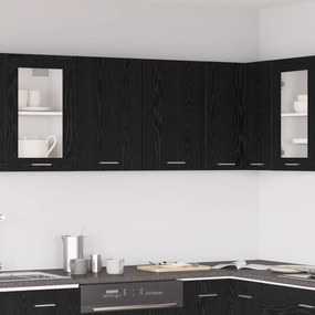vidaXL Armário Suspenso em Carvalho Preto - 80x31x60 cm - Feito de Madeira Ingenheirada