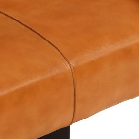 Banco 110 cm couro de cabra genuíno preto e castanho