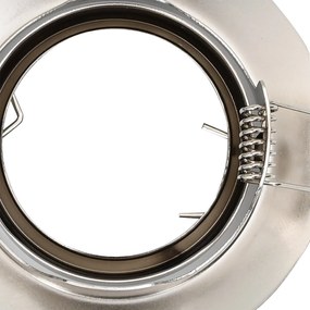 Luminárias embutidas 6 pcs Redondas GU10 Prateado Ø90 mm Aço