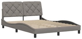 Cama sem colchão 140x200 cm tecido castanho-acinzentado