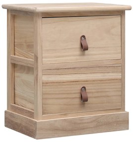 vidaXL Mesa de cabeceira 38x28x45 cm madeira paulownia branco