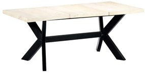 Mesa de jantar 180x90x75 cm madeira de mangueira maciça branco