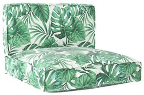 vidaXL Conjunto de almofadas de palete com 2 peças e estampa de folhas em tecido Oxford