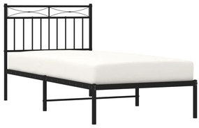 Estrutura de cama com cabeceira 90x190 cm metal preto