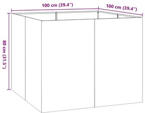 Vaso floreira 100x100x80 cm aço preto
