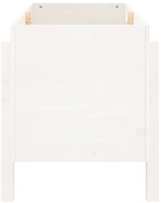 Canteiro elevado de jardim 101x50x57 cm pinho maciço branco
