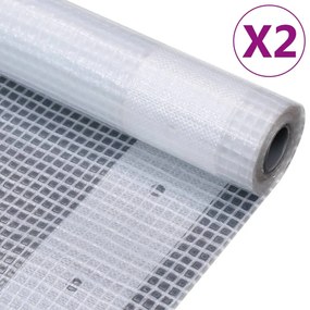 3082818 vidaXL Lonas em tecido imitação de gaze 2 pcs 260 g/m² 3x2 m branco