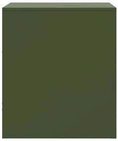 Mesas de cabeceira 2 pcs 34,5x39x44 cm aço verde azeitona