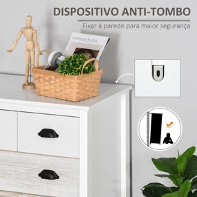 Cómoda com 5 Gavetas Cómoda para Dormitório Moderna com Desenho Anti-T