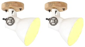 vidaXL 2 pcs candeeiros parede/teto industriais 20x25 cm E27 branco