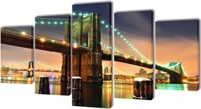 Políptico com impressão ponte de Brooklyn 200 x 100 cm