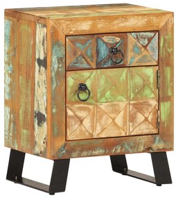 Mesa de cabeceira 40x30x50 cm madeira recuperada maciça