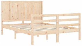 Estrutura de cama com cabeceira 120x200 cmmadeira maciça
