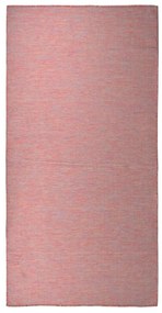 vidaXL Tapete de tecido plano para exterior 100x200 cm vermelho