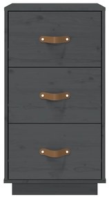 Mesas de cabeceira 2pcs 40x40x75 cm pinho maciço cinza