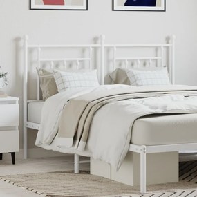 vidaXL Cabeceira de cama 135 cm metal branco