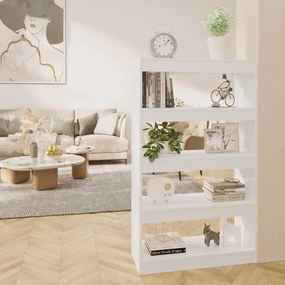 vidaXL Estante/divisória derivados de madeira branco brilhante
