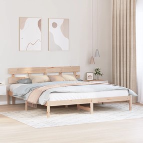 vidaXL Estrado de Cama com Cabeceira 180x200 cm Madeira Maciça de Pinho