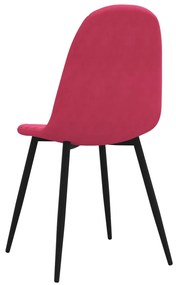 Cadeiras de jantar 4 pcs veludo vermelho tinto