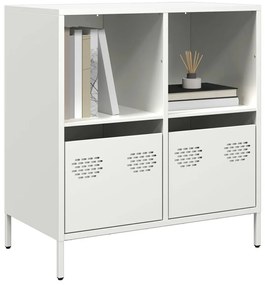 vidaXL Aparador 68x39x73,5 cm aço laminado a frio branco