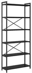 Estante Carvalho preto 80 x 30 x 188 cm Madeira e Aço