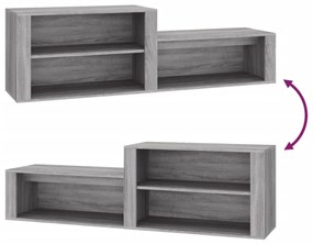 Sapateira 150x35x45 cm derivados de madeira sonoma cinza