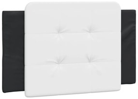 Cama com colchão 100x200 cm couro artificial preto e branco