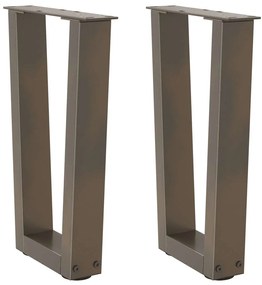 vidaXL Pés para mesa de centro em formato de V, 2 peças, aço natural, 28x(42-43,3) cm, aço